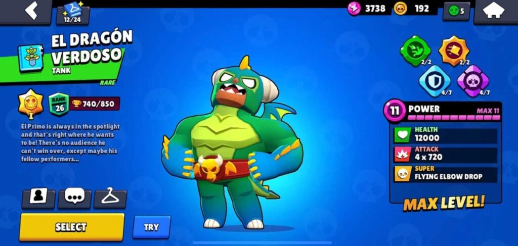 El Primo Brawl Stars illustrated in a confident, muscular pose